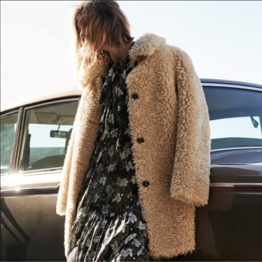 Zara Beige Teddy Coat